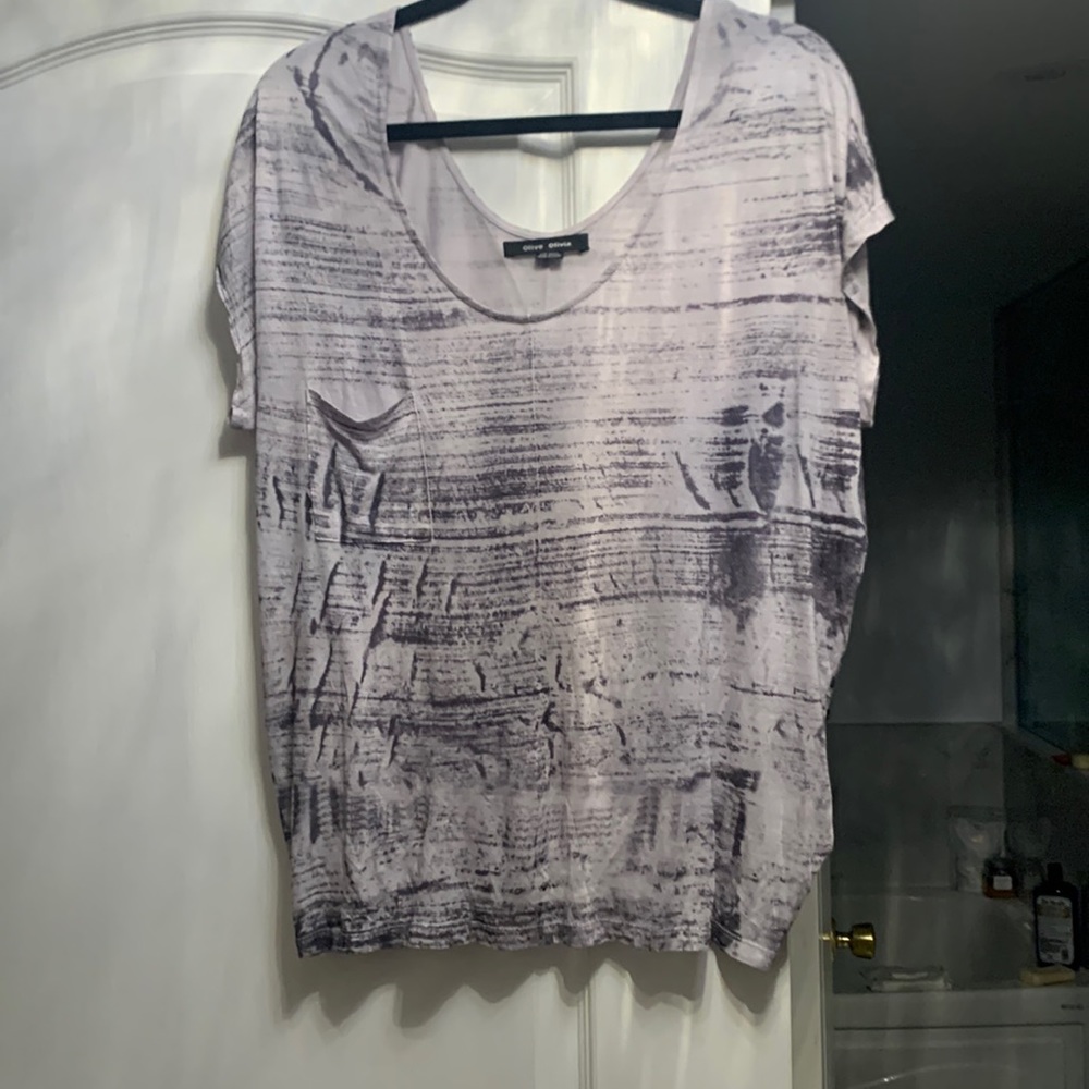 Olive Olivia tee shirt light/ dark grey